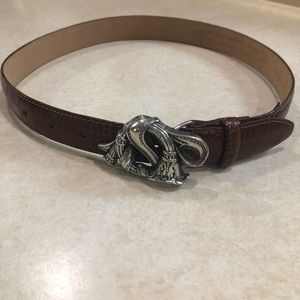 Brighton Leather Belt, Silver Horn, Small 28”